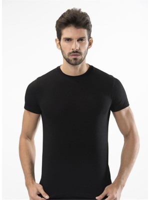Türen 164 Likrali Erkek T-Shirt-Siyah