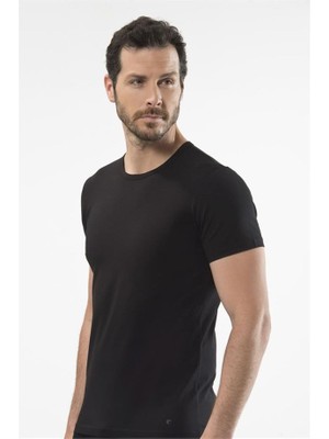 Cacharel 1305 O Yaka Kısa Kollu Erkek T-Shirt - Siyah