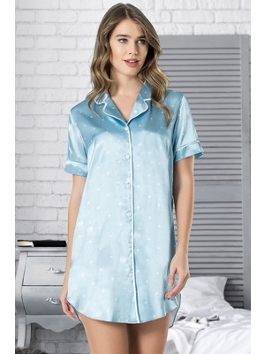 Vienetta Saten Komple Düğmeli Gecelik