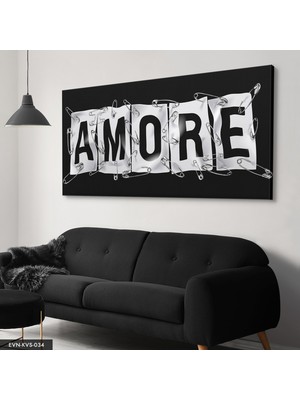 Evine Moda Amore Afişli Kanvas - Canvas Tablo