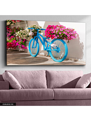 Evine Moda Mavi Bisiklet Kanvas - Canvas Tablo