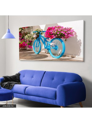 Evine Moda Mavi Bisiklet Kanvas - Canvas Tablo