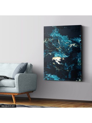 Evine Moda Turkuaz Parçalar Kanvas - Canvas Tablo