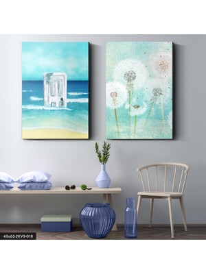 Evine Moda Deniz Üzerinde Kapı 2 Parça Kanvas - Canvas Tablo