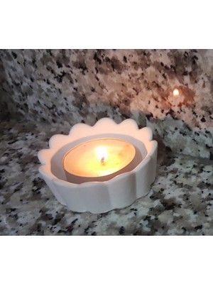 Morlalem Minyatür Tealight Mumluk Silikon Kalıp K-341, Polyester Taş Tozu Alçı Kalıbı