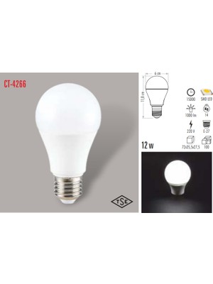 CT-4266 12W LED AMPUL (BEYAZ) CATA