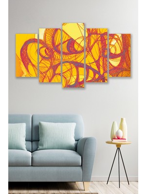 Düş Duvarı 5 Parça Modern Renk Desenli Mdf Duvar Tablosu