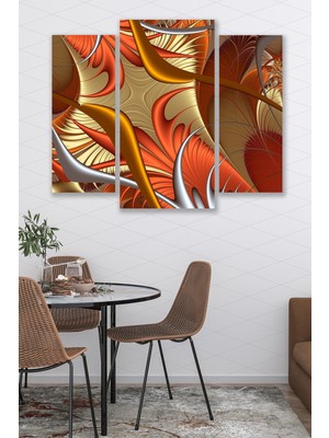 Düş Duvarı 3 Parça Modern  Desenli Mdf Duvar Tablosu