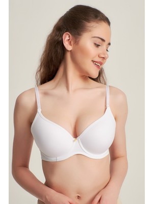 Pemilo Kadın 9141010 Silikonlu Olympe Push Up Destekli Sütyen Beyaz