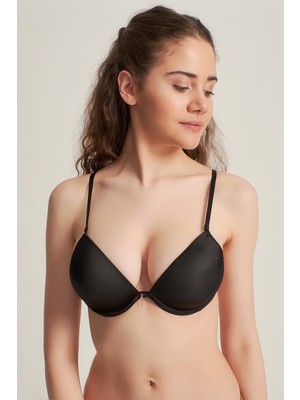 Pemilo Kadın 7101017 Sırtı Biyeli Taşlı Destekli Sütyen Siyah