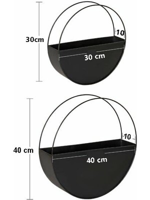Janiyeva Duvar Rafı Çiçeklik Askılı Saksılık 2'Li Set