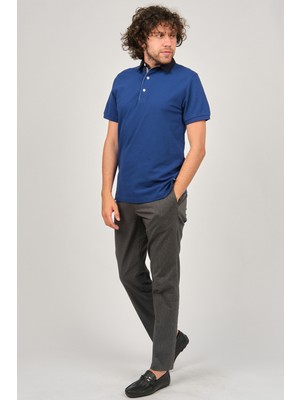 Desen Triko Erkek Polo Yaka T-Shirt 0249812 Indigo