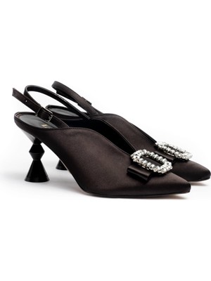La Scada 1375 Siyah Saten Kadın Ayakkabı