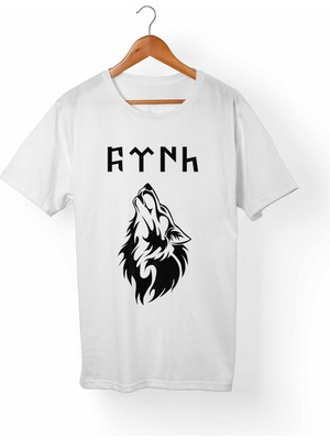 Alfa Ay Yıldız Türk-Bozkurt Çocuk Beyaz Tişört