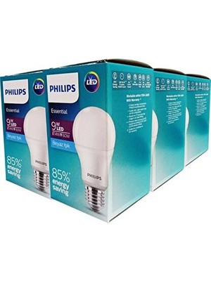 Philips Essential 8 W (60W) Beyaz Işık LED Ampul E27 Normal Duy 806 Lumen (12 Adet)