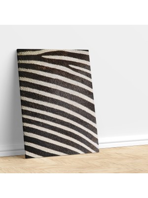 Deko Gonya Zebra Desenli Dikey Dekoratif Kanvas Tablo