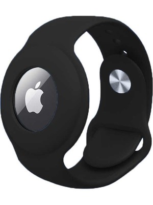 Kılıfist Apple Airtag Silikon Kordon Bileklik Siyah