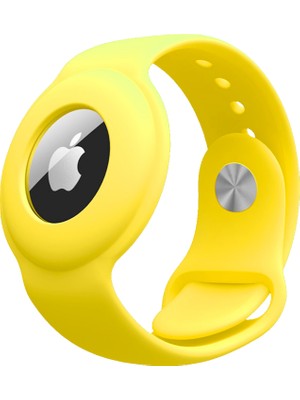 Kılıfist Apple Airtag Silikon Kordon Bileklik Sarı