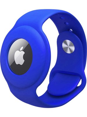 Kılıfist Apple Airtag Silikon Kordon Bileklik Saks Mavi