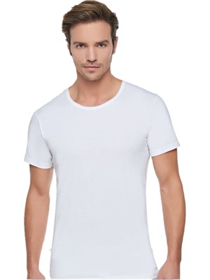 Tutku Erkek Penye Bisiklet(Açık Yaka) Yarım Kollu 6'lı Paket Beyaz Atlet