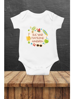 Ilk Yaz Tatilim Baskılı Bebek Body Zıbın