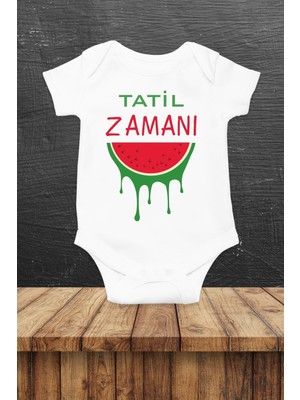 Tatil Zamanı Karpuz Baskılı Bebek Body & Zıbını