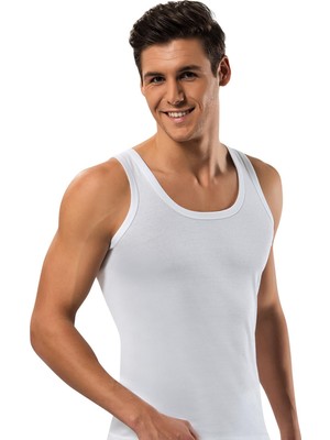 Erdem 1110 5 Adet Erkek Ribana Askılı Beyaz Atlet % 100 Pamuk Abani Classic