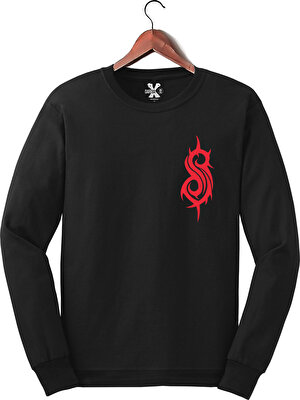 Darkia Slipknot Logo Baskılı Siyah Sweat - Sweatshirt