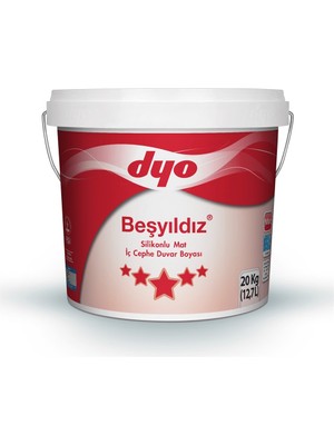 Dyo Beşyıldız Silikonlu Mat Iç Cephe Duvar Boyası 20 kg  Renk:yeni Fil Dişi  KOD:2914