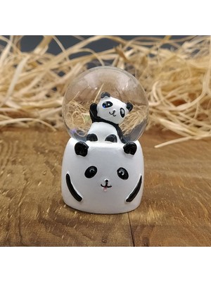 VegaGiftShop Sevimli Panda Işıklı Mini Kar Küresi & Panda Tasarım Kupa Hediye Seti