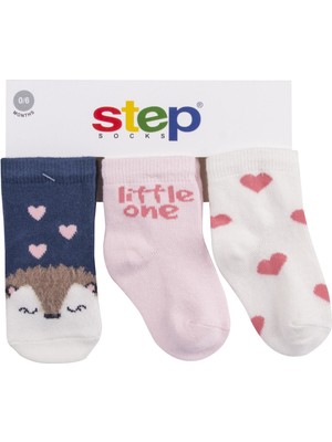 Step 3lü Sakallı Sevimli Kirpi Soket Çorap 10172 Karışık Renkli