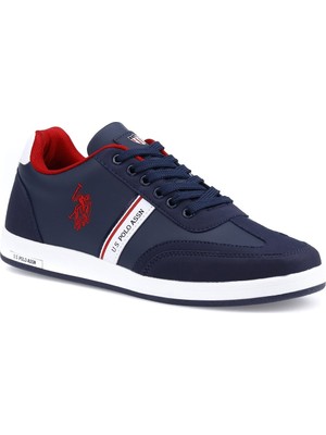 U.S. Polo Assn. Lacivert Erkek Sneaker Ayakkabı Suni Deri Düz Taban ile Şık Tasarım