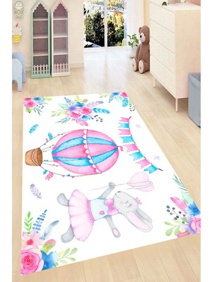 İnka Halı Yıkanabilir Kaymaz Dot Taban Dijital Baskı Çocuk Halısı MRC1569