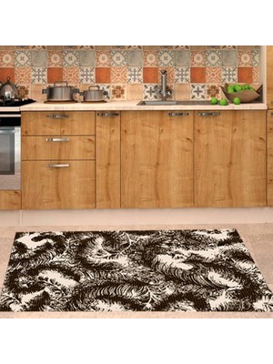 İnka Halı Yıkanabilir Kaymaz Dot Taban Dijital Baskı Mutfak Halısı MRC171