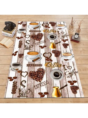 İnka Halı Yıkanabilir Kaymaz Dot Taban Dijital Baskı Mutfak Halısı MRC123