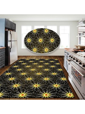 İnka Halı Yıkanabilir Kaymaz Dot Taban Dijital Baskı Mutfak Halısı MRC142