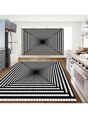 İnka Halı Yıkanabilir Kaymaz Dot Taban Dijital Baskı Mutfak Halısı MRC210