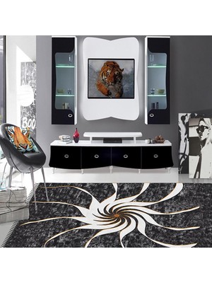 İnka Halı Yıkanabilir Kaymaz Dot Taban Dijital Baskı Salon Halısı MRC230