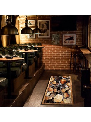 İnka Halı Yıkanabilir Kaymaz Dot Taban Dijital Baskı Salon Halısı MRC154