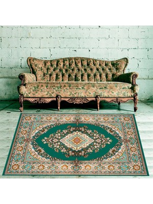 İnka Halı Yıkanabilir Kaymaz Dot Taban Dijital Baskı Salon Halısı MRC43