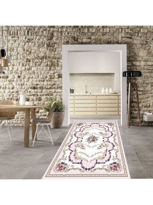 İnka Halı Yıkanabilir Kaymaz Dot Taban Dijital Baskı Salon Halısı MRC119