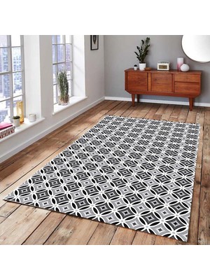 İnka Halı Yıkanabilir Kaymaz Dot Taban Dijital Baskı Salon Halısı MRC163