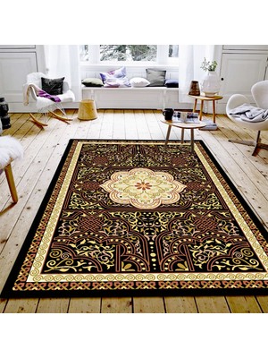 İnka Halı Yıkanabilir Kaymaz Dot Taban Dijital Baskı Salon Halısı MRC201