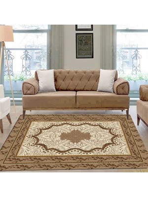 İnka Halı Yıkanabilir Kaymaz Dot Taban Dijital Baskı Salon Halısı MRC144