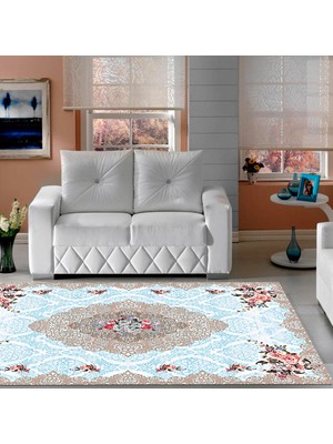 İnka Halı Yıkanabilir Kaymaz Dot Taban Dijital Baskı Salon Halısı MRC20