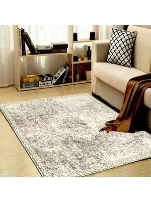 İnka Halı Yıkanabilir Kaymaz Dot Taban Dijital Baskı Salon Halısı MRC81