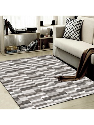 İnka Halı Yıkanabilir Kaymaz Dot Taban Dijital Baskı Salon Halısı MRC29