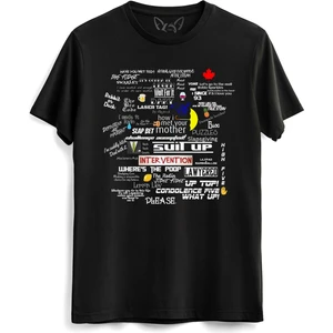 Alfa Tshirt How I Met Your Mother Resimli Baskılı Siyah Tshirt
