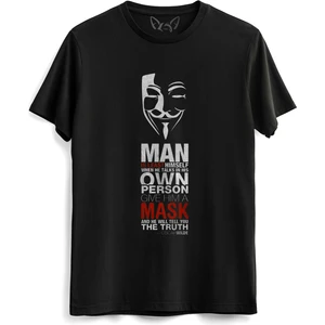 Alfa Tshirt V For Vendetta Dijital Baskılı Siyah Tshirt