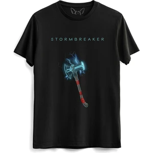 Alfa Tshirt Thor Mjolnir Tasarımlı Resimli Hammer Siyah Tshirt